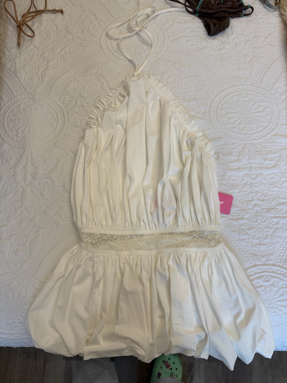 Edikted BRAND NEW white bubble mini dress🤍